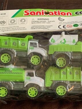 Sanita Green and White Toy Truck Set - 4 pack